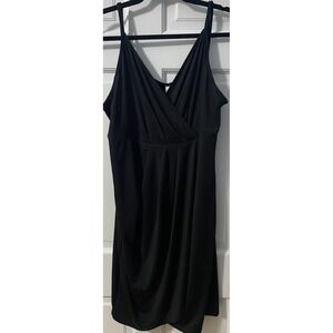 NWT Poseshe Slip Dress‎ Spaghetti Camisole Sexy Black Wrap Dress Short Satin 3XL